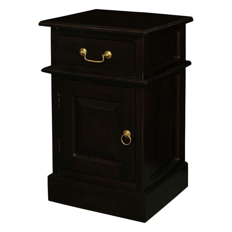 Tasmania 1 Solid Door 1 Drawer Bedside (Chocolate)