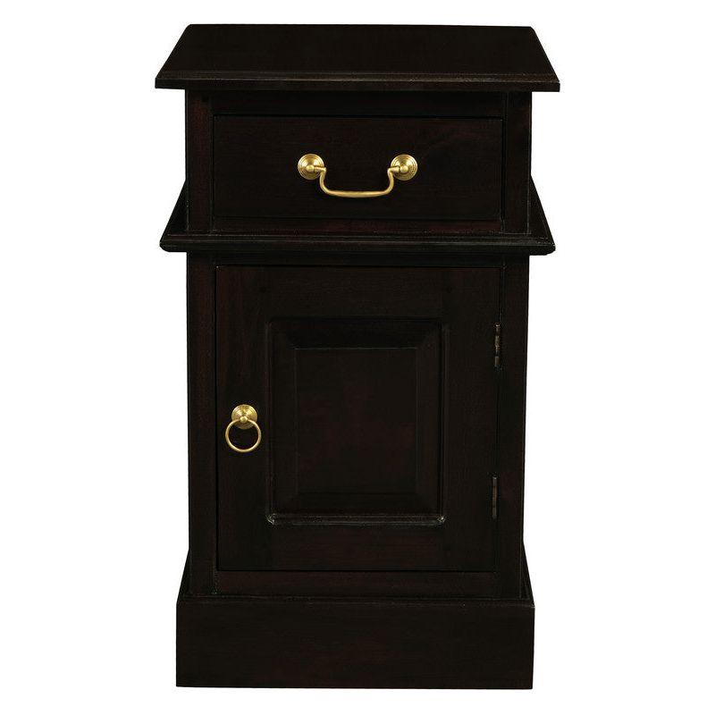 Tasmania 1 Solid Door 1 Drawer Bedside (Chocolate)
