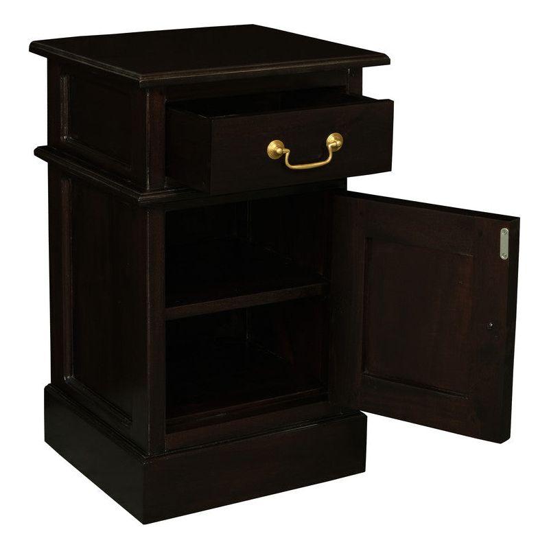 Tasmania 1 Solid Door 1 Drawer Bedside (Chocolate)