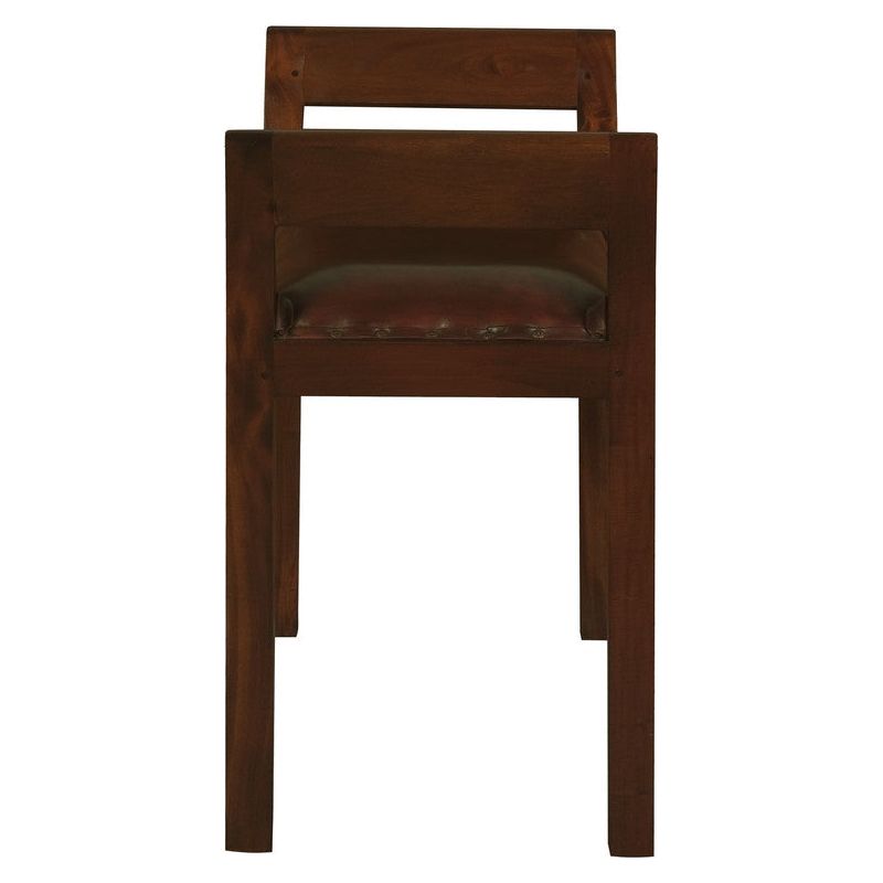 Wilson Genuine Leather Single Seater Stool/Bench (Mahogany)