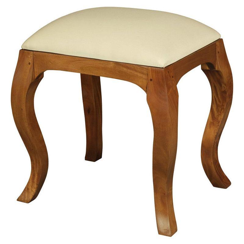 Eloise Cabriole Leg Dressing Stool (Light Pecan)