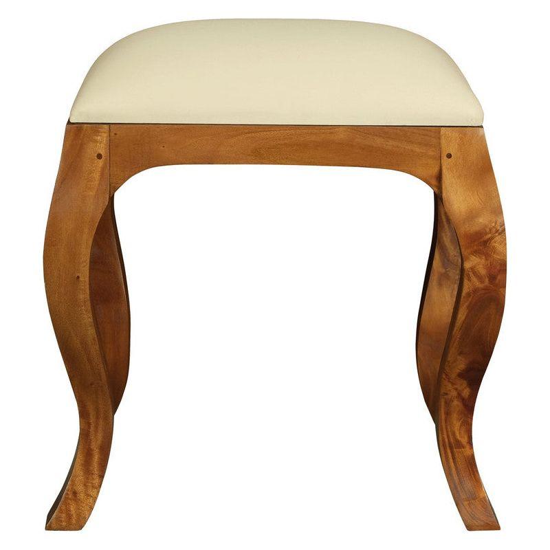 Eloise Cabriole Leg Dressing Stool (Light Pecan)