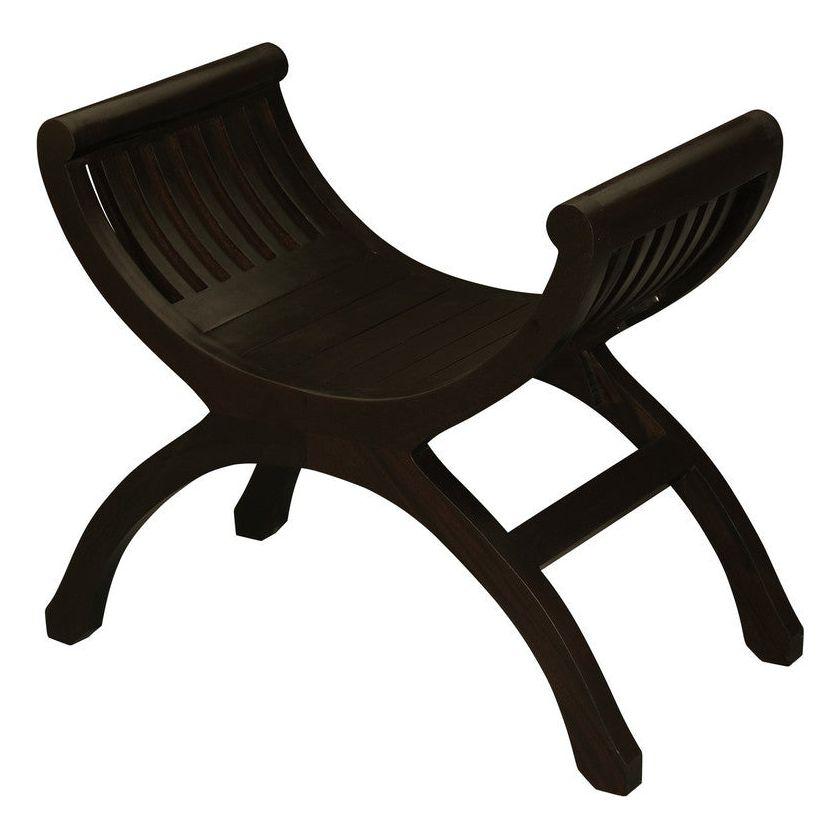 Maeve Solid Mahogany Single Seater Stool (Chocolate)