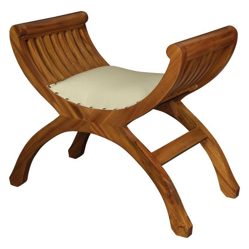 Sloan Single Seater Upholstered Stool (Light Pecan)