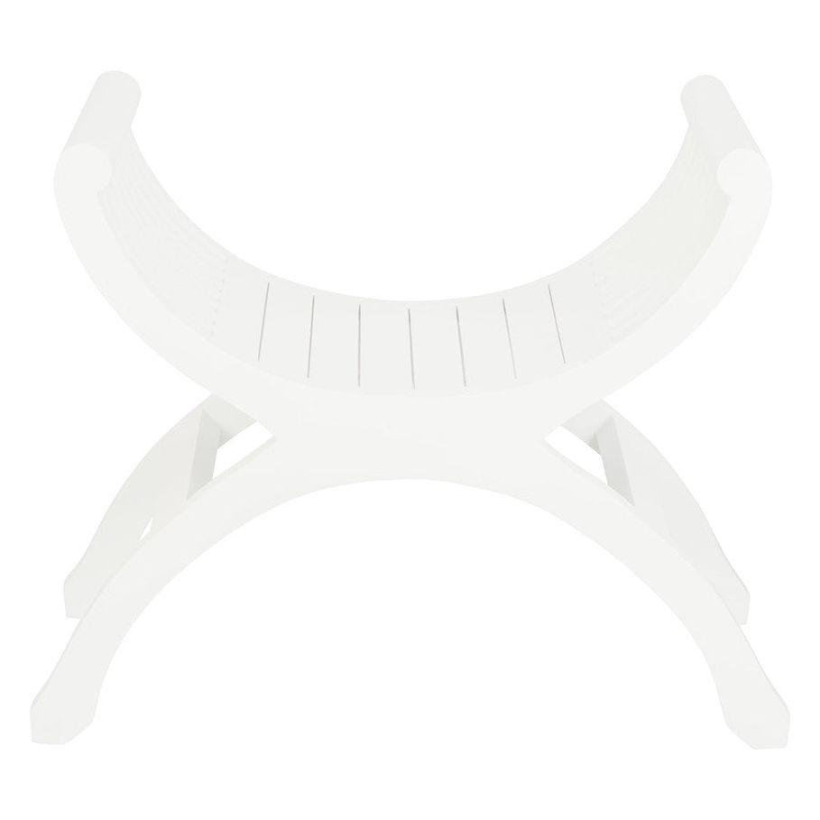 Maeve Solid Mahogany Single Seater Stool (White)