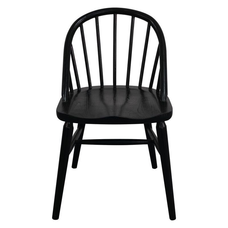 Vera Solid Oak Dining Chair - Set of 2 (Black)