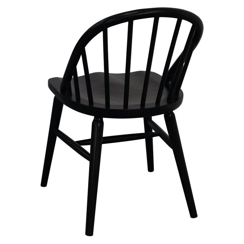 Vera Solid Oak Dining Chair - Set of 2 (Black)