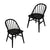 Vera Solid Oak Dining Chair - Set of 2 (Black)