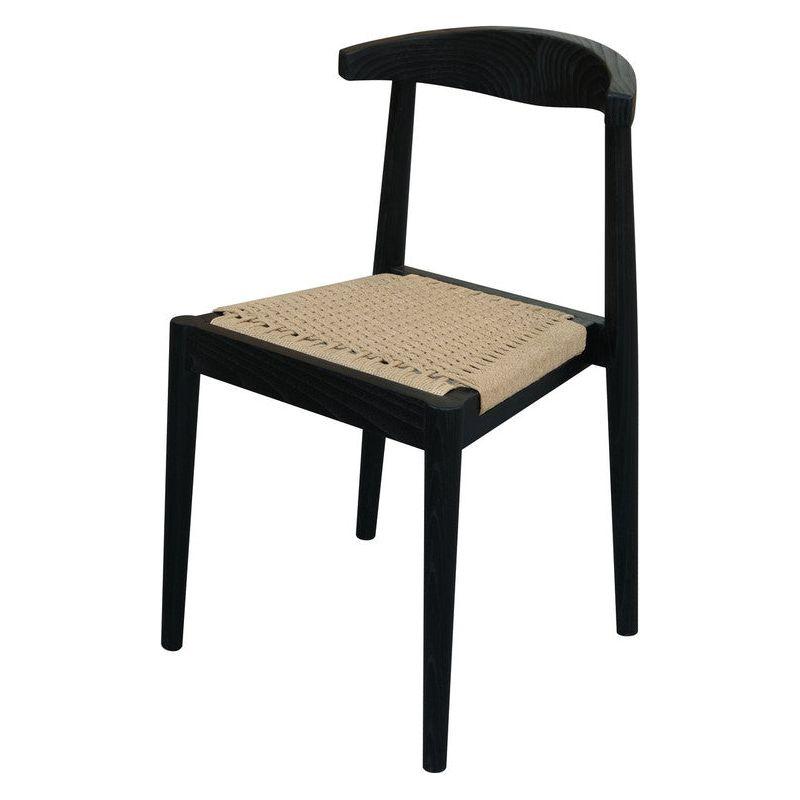 Arden Solid Oak Dining Chair with Loom (Black)