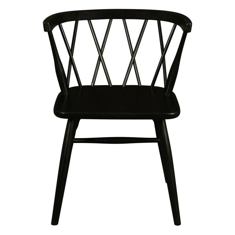 Sierra Cross Back Oak Chair - Set of 2 (Black)
