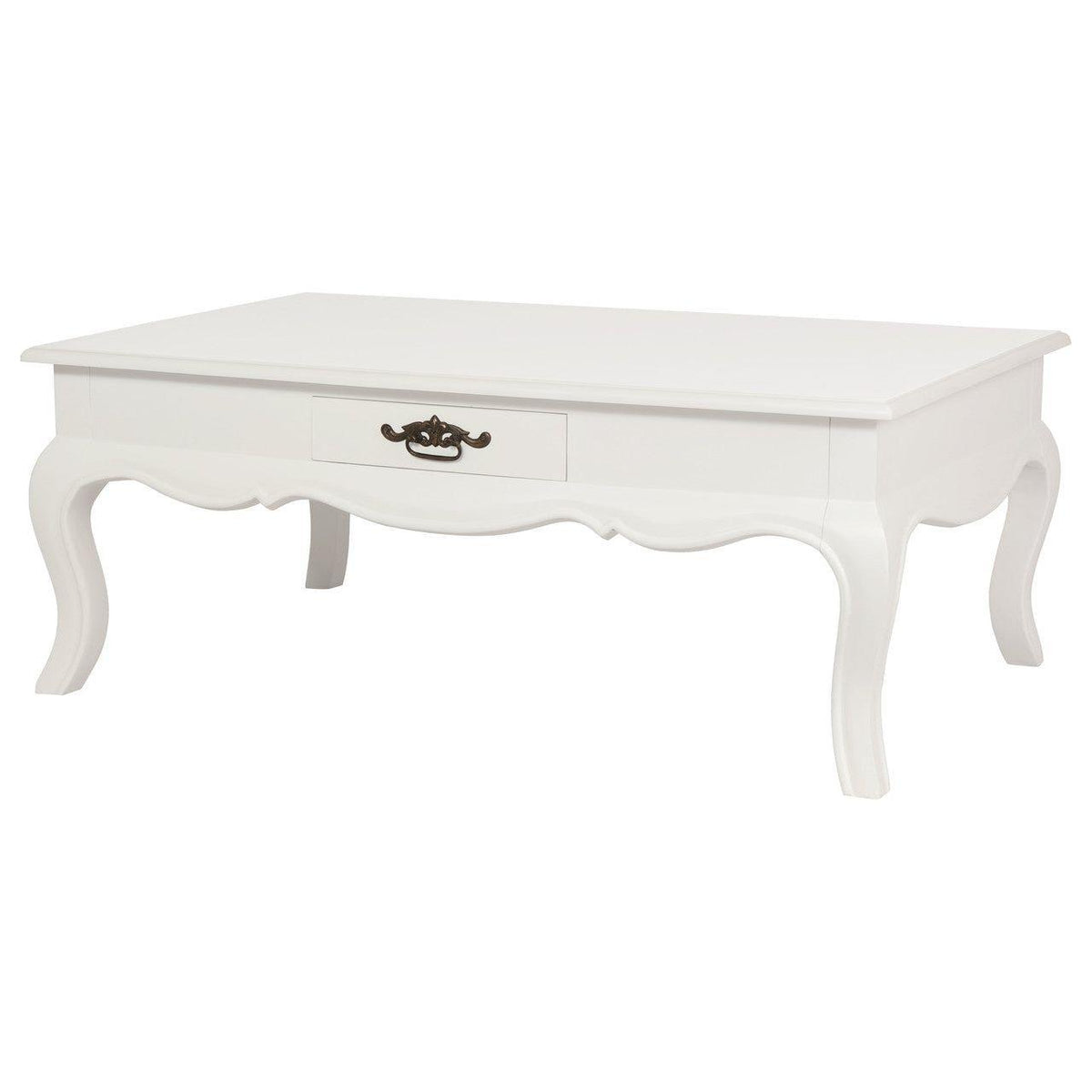 French Provincial 2 Drawer Coffee Table - White