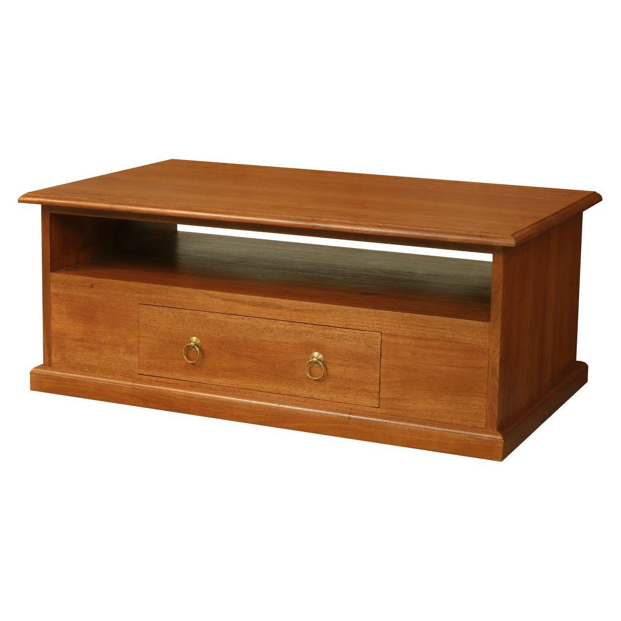 Tasmania 2 Drawer Coffee Table - Light Pecan