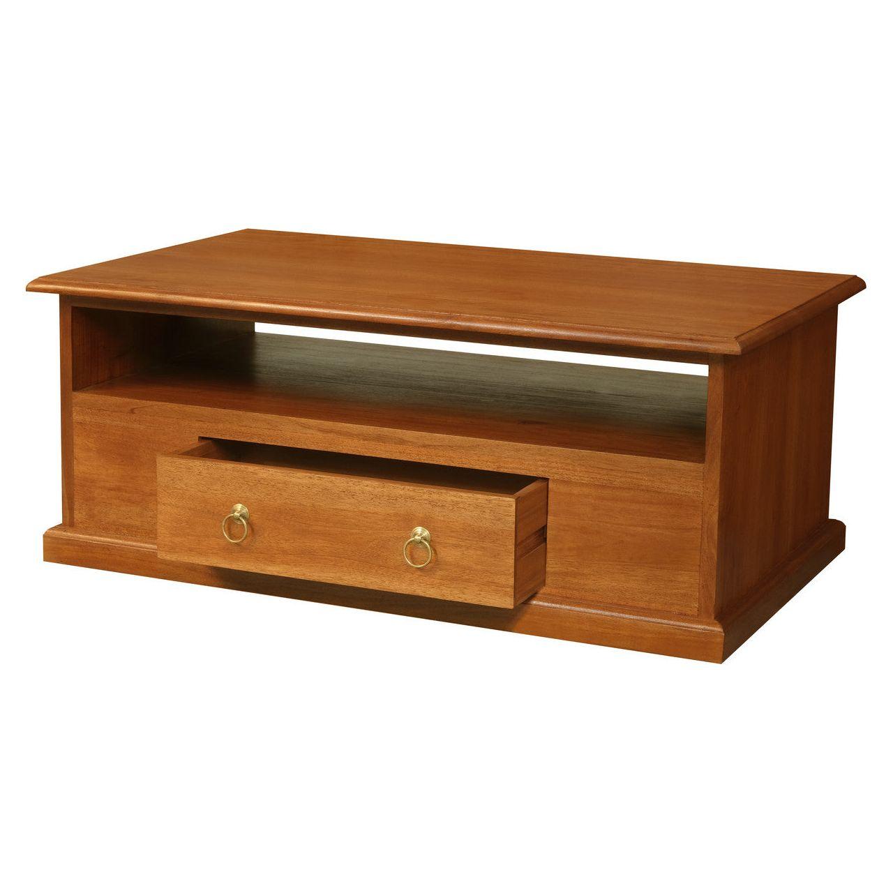 Tasmania 2 Drawer Coffee Table - Light Pecan