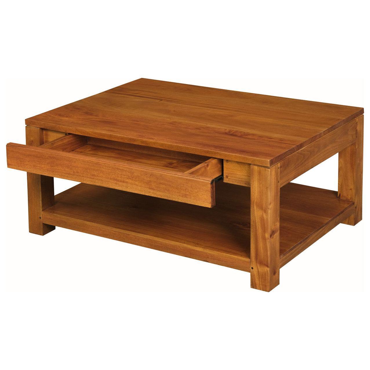Amsterdam 2 Drawer Coffee Table - Light Pecan