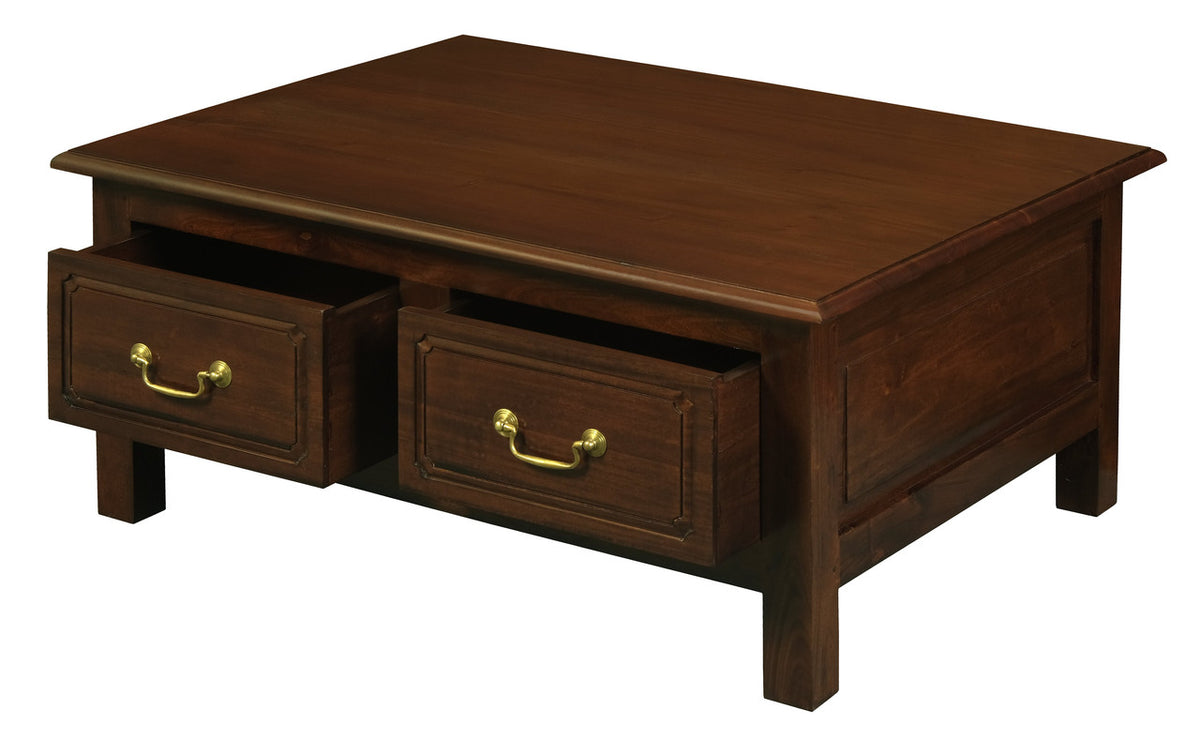 Tasmania 4 Drawer Straight Leg Coffee Table (Mahogany)