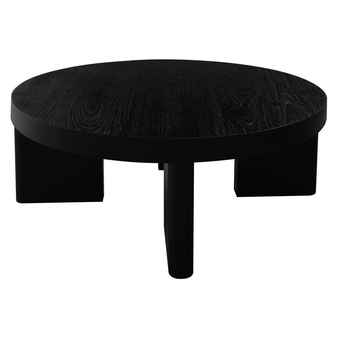 Apollo Round Solid Mindi Timber Coffe Table (Black)