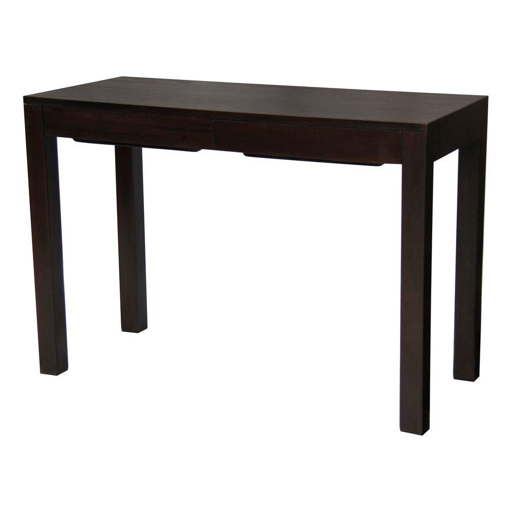 Amsterdam Solid Mahogany Timber 2 Drawer Desk (Chocolate)