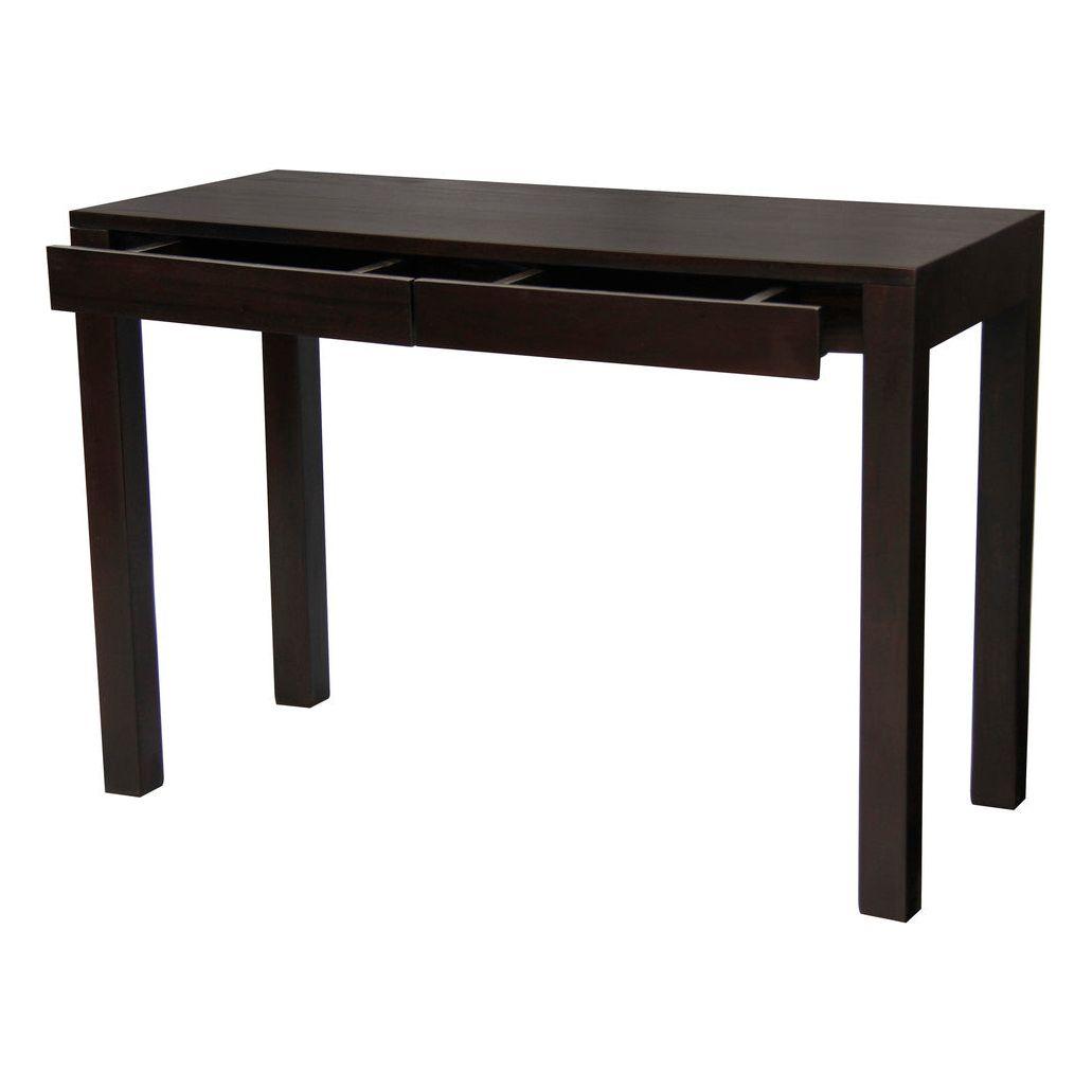 Amsterdam Solid Mahogany Timber 2 Drawer Desk (Chocolate)