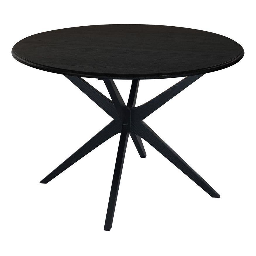 Dion Solid Oak Round Dining Table (Black)