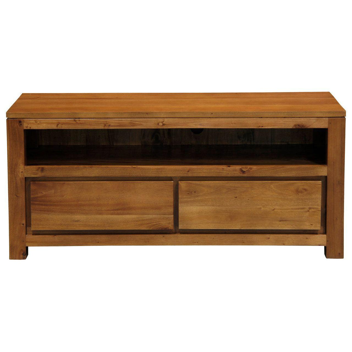 Amsterdam 2 Drawer Entertainment Unit (Light Pecan)