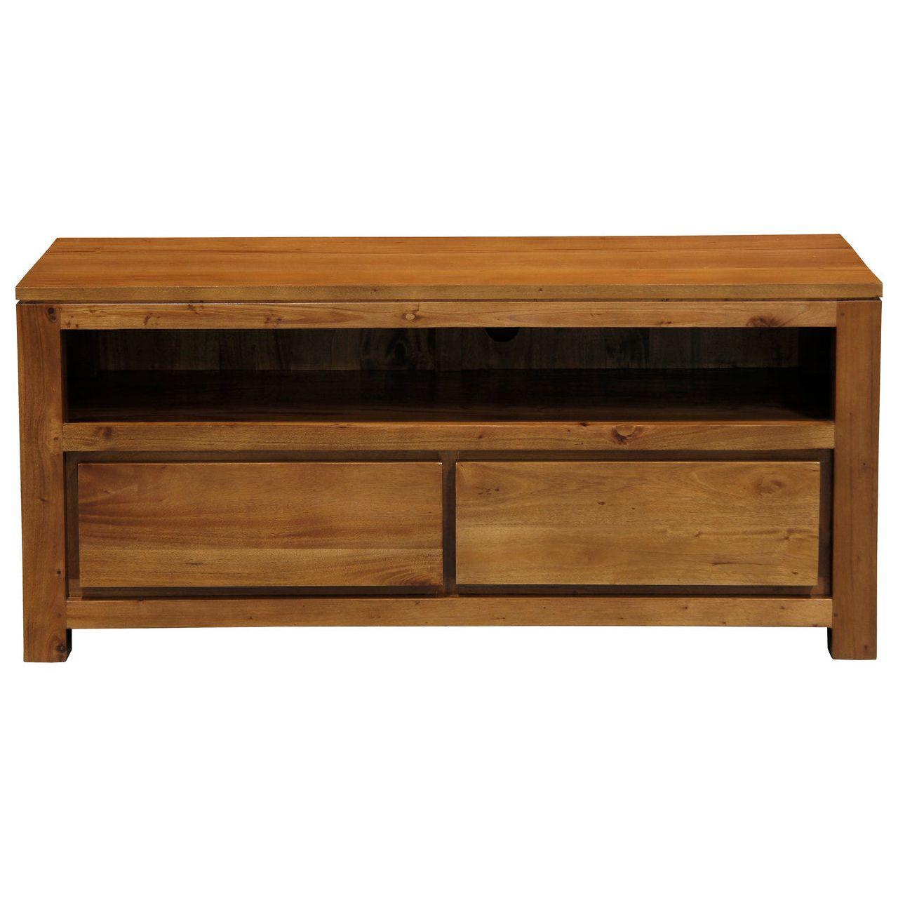 Amsterdam 2 Drawer Entertainment Unit (Light Pecan)