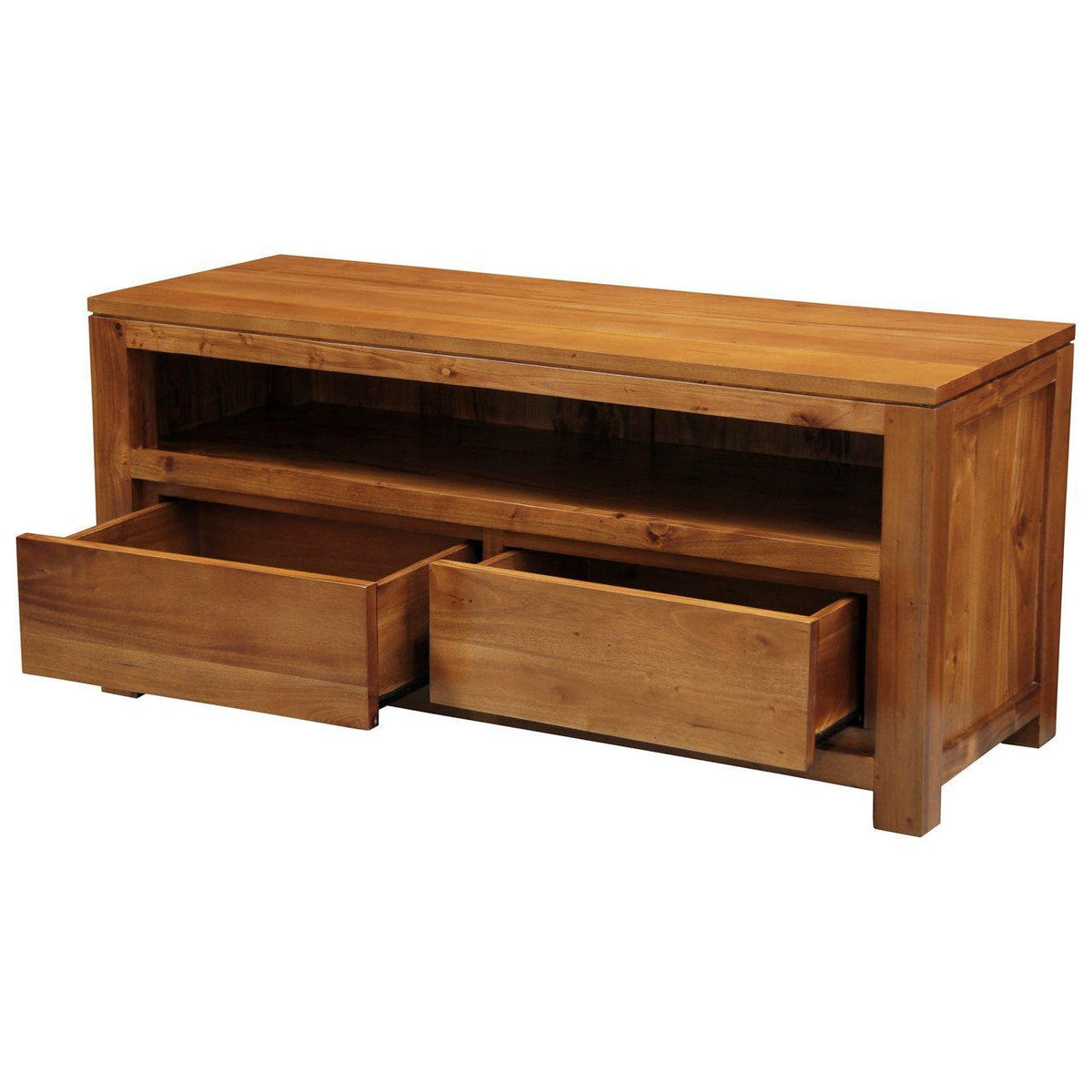 Amsterdam 2 Drawer Entertainment Unit (Light Pecan)
