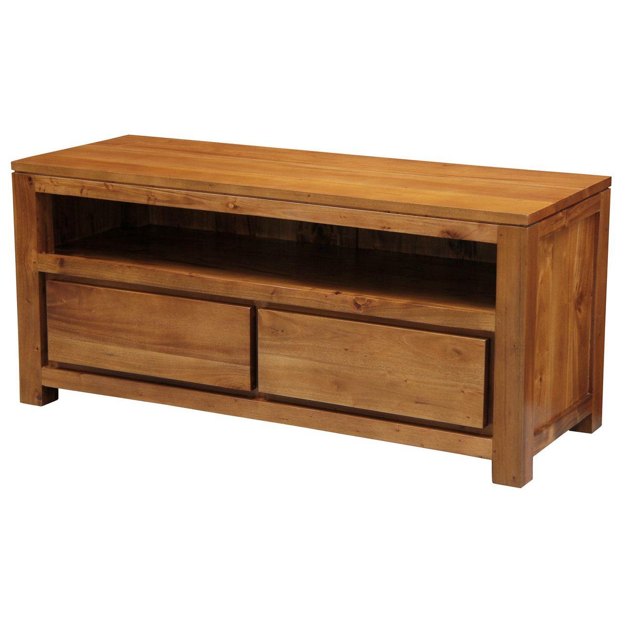 Amsterdam 2 Drawer Entertainment Unit (Light Pecan)