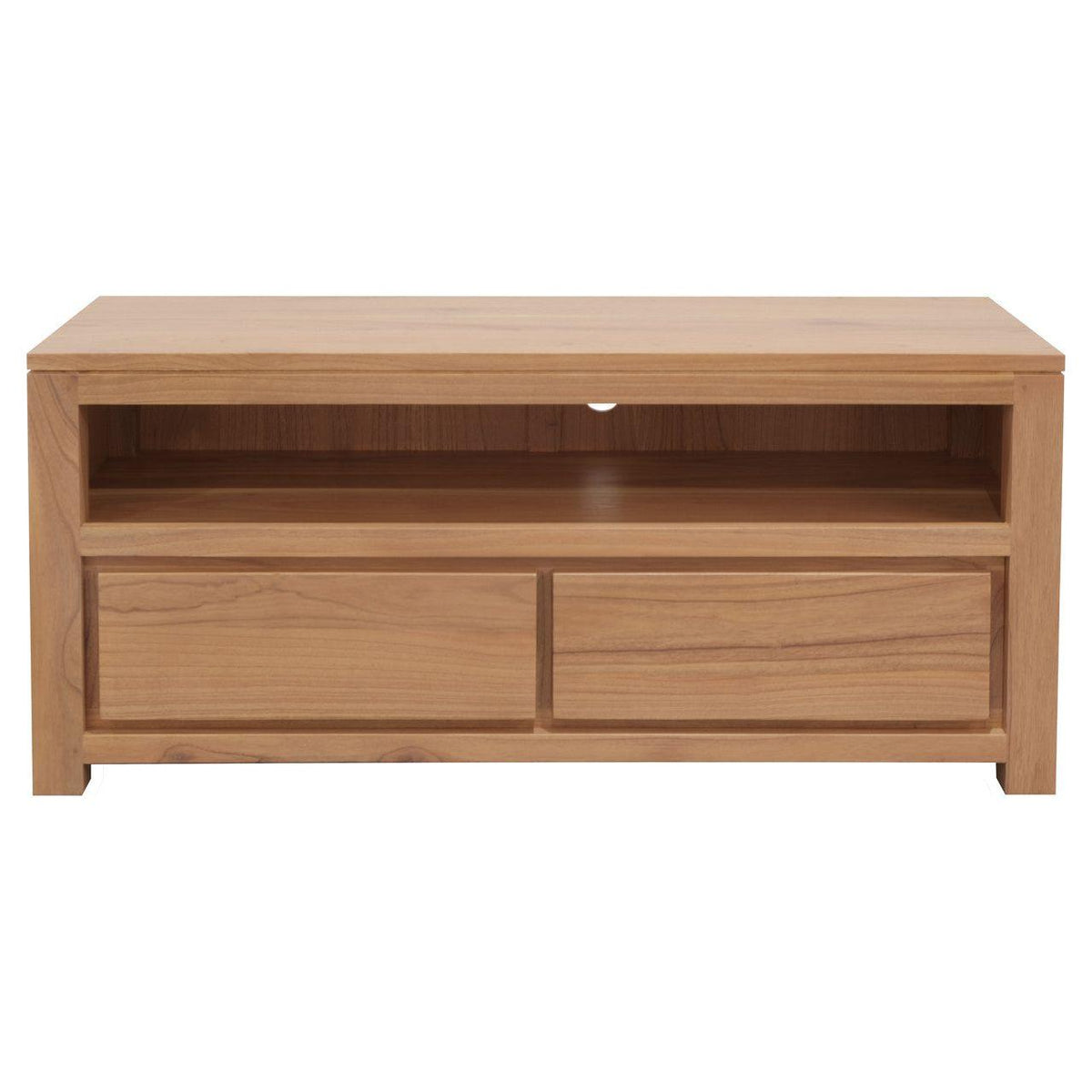 Amsterdam 2 Drawer Solid White Cedar Wood Entertainment Unit (Natural)