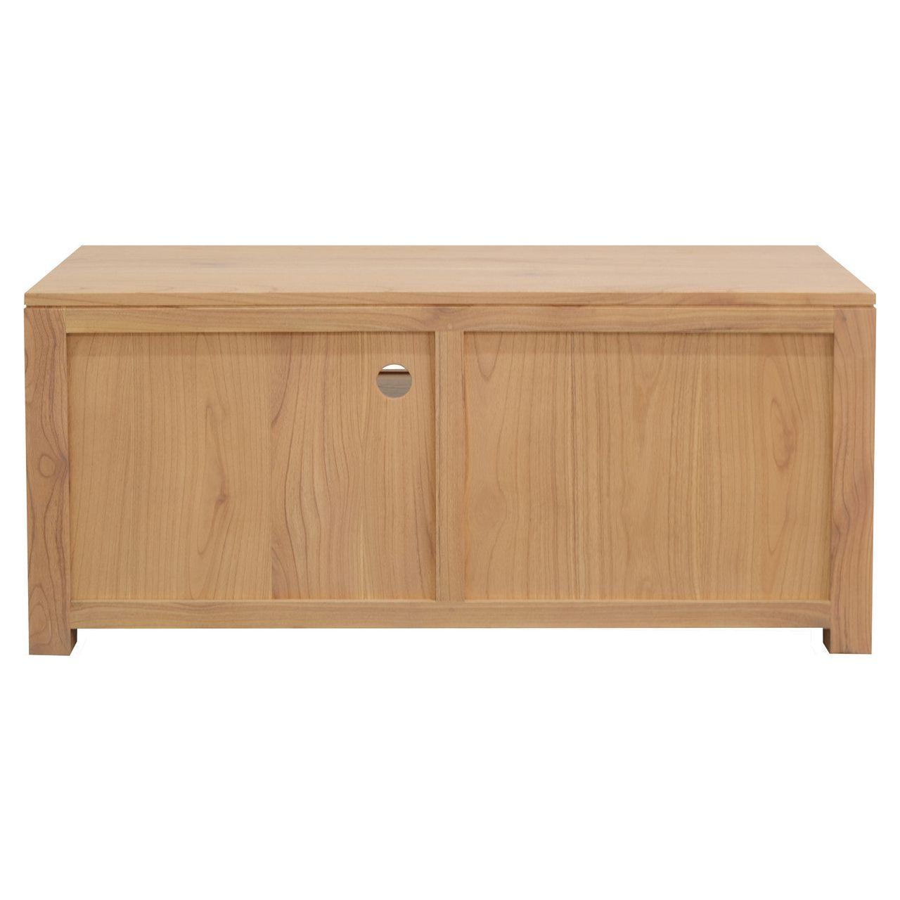 Amsterdam 2 Drawer Solid White Cedar Wood Entertainment Unit (Natural)