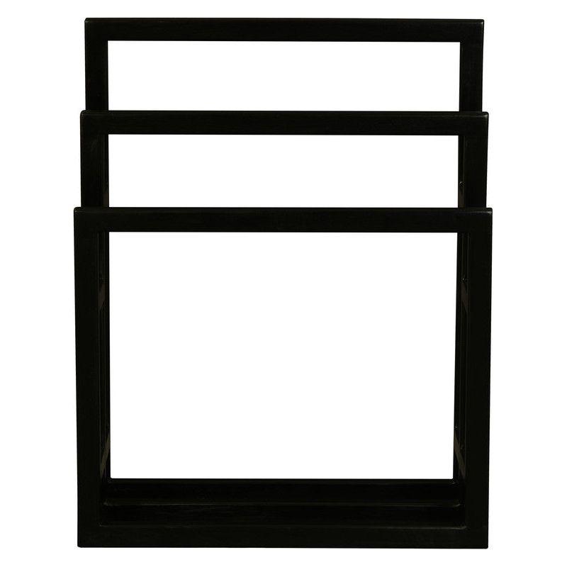 Nobu Solid Mahogany Timber Towel Stand (Black)
