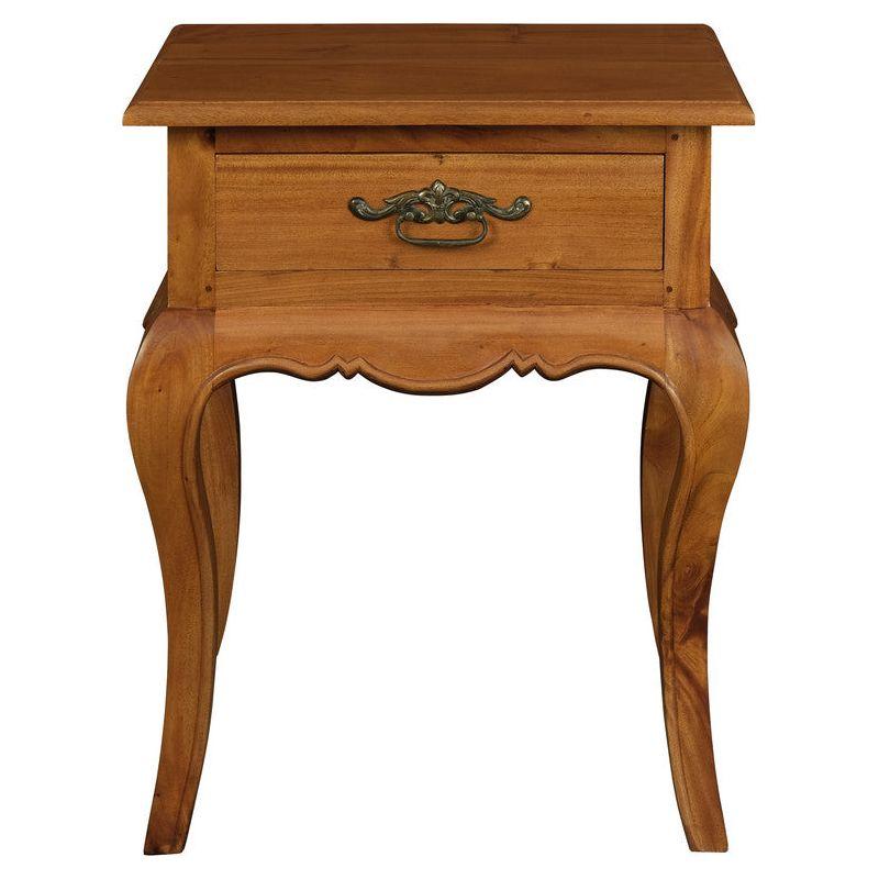 French Provincial 1 Drawer Lamp Table (Light Pecan)
