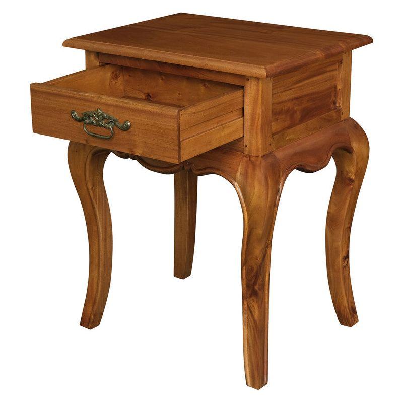 French Provincial 1 Drawer Lamp Table (Light Pecan)