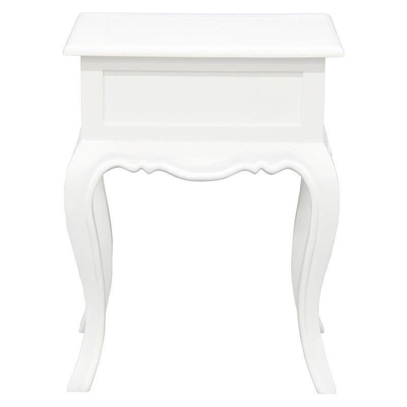 French Provincial 1 Drawer Lamp Table (White)