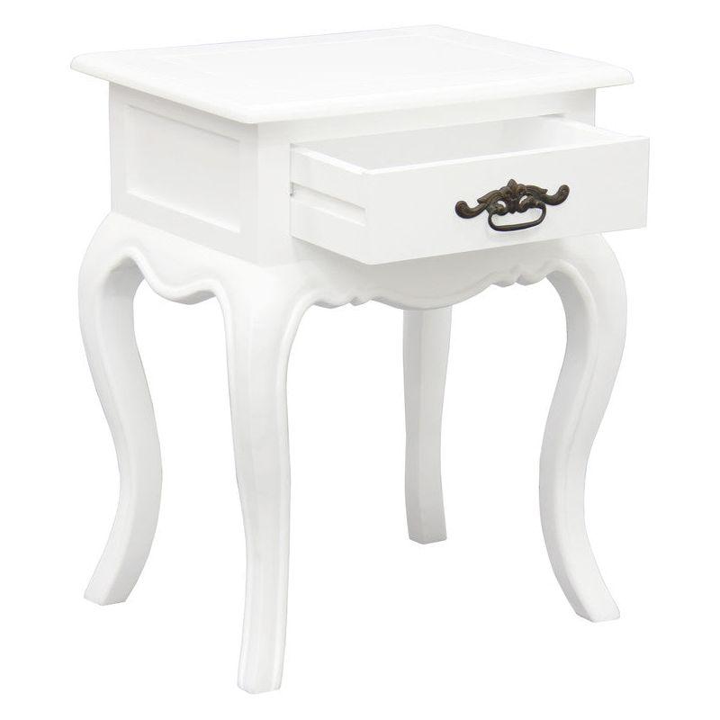 French Provincial 1 Drawer Lamp Table (White)
