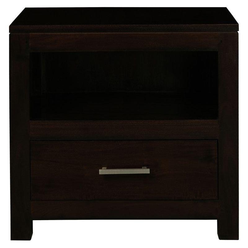 Paris 1 Drawer Solid Mahogany Timber Lamp Table (Chocolate)