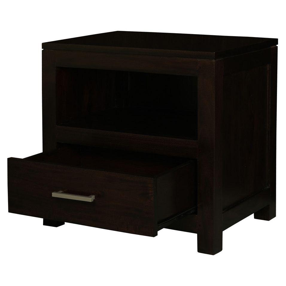 Paris 1 Drawer Solid Mahogany Timber Lamp Table (Chocolate)