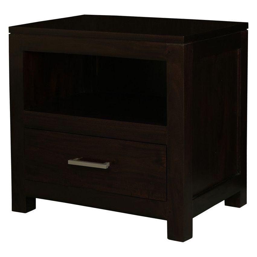Paris 1 Drawer Solid Mahogany Timber Lamp Table (Chocolate)