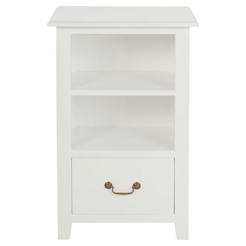 Tasmania 1 Drawer Solid Mahogany Timber Lamp Table (White)