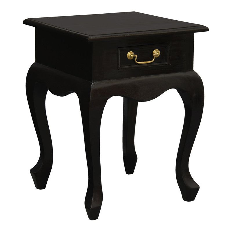 Queen Anne 1 Drawer Lamp Table (Chocolate)