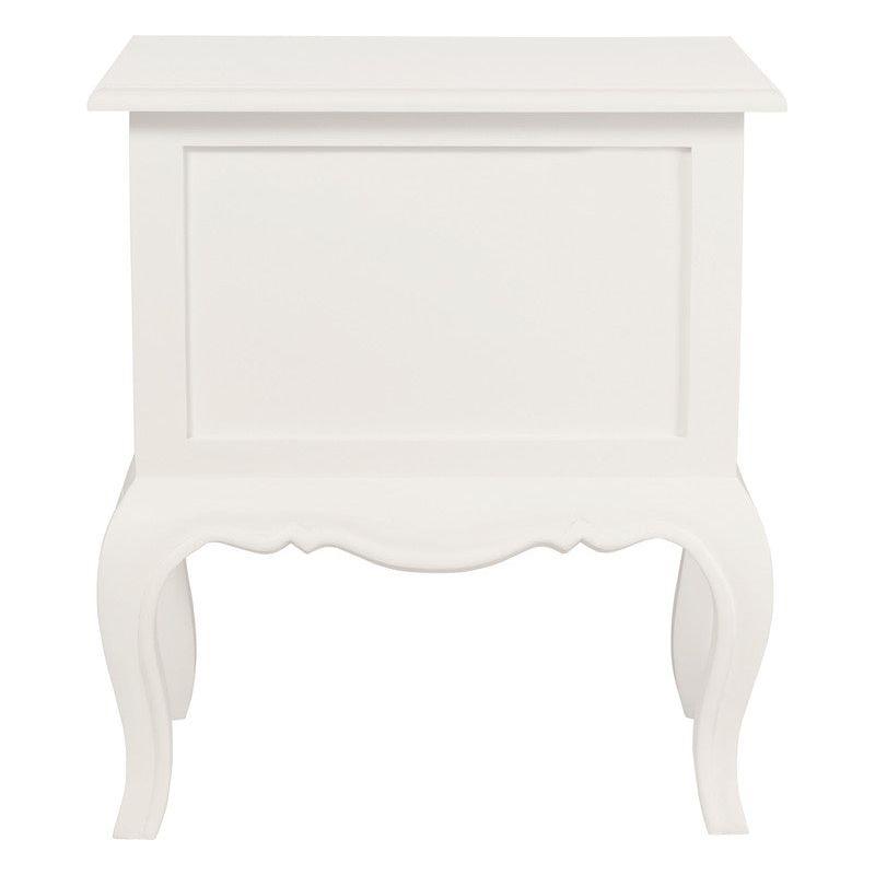 French Provincial 2 Drawer Side Table (White)