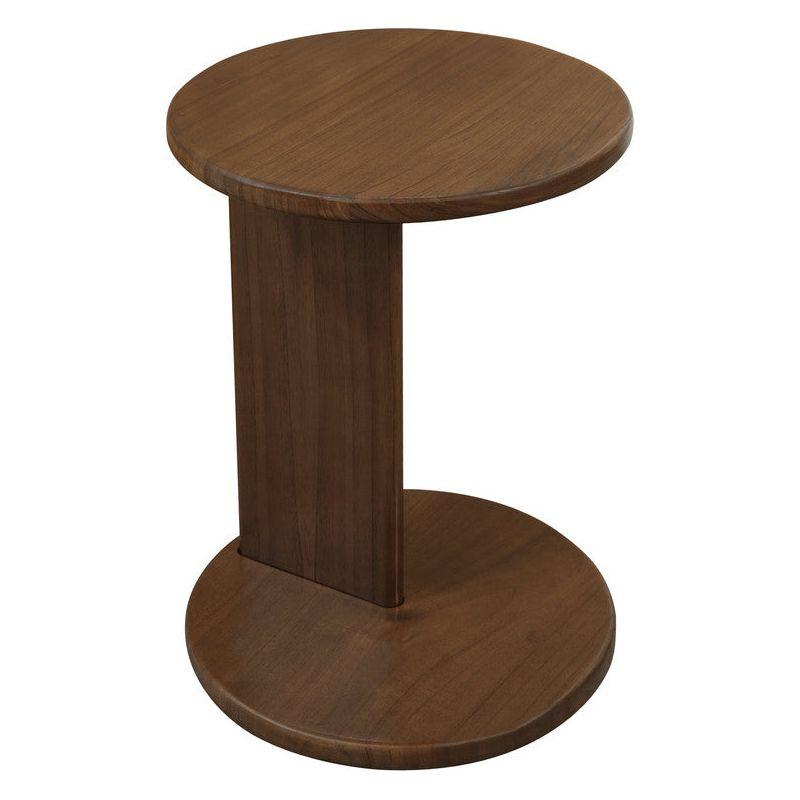 Brentwood Round Solid Timber Lamp Table (Walnut)