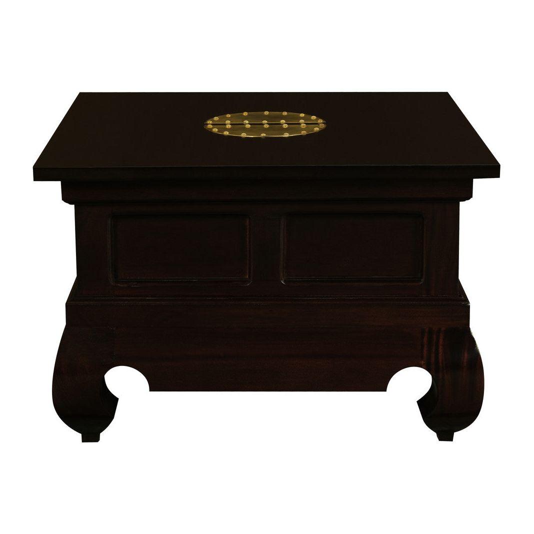 Dynasty Solid Mahogany Timber Lamp Table 60 x 60 cm  (Chocolate)