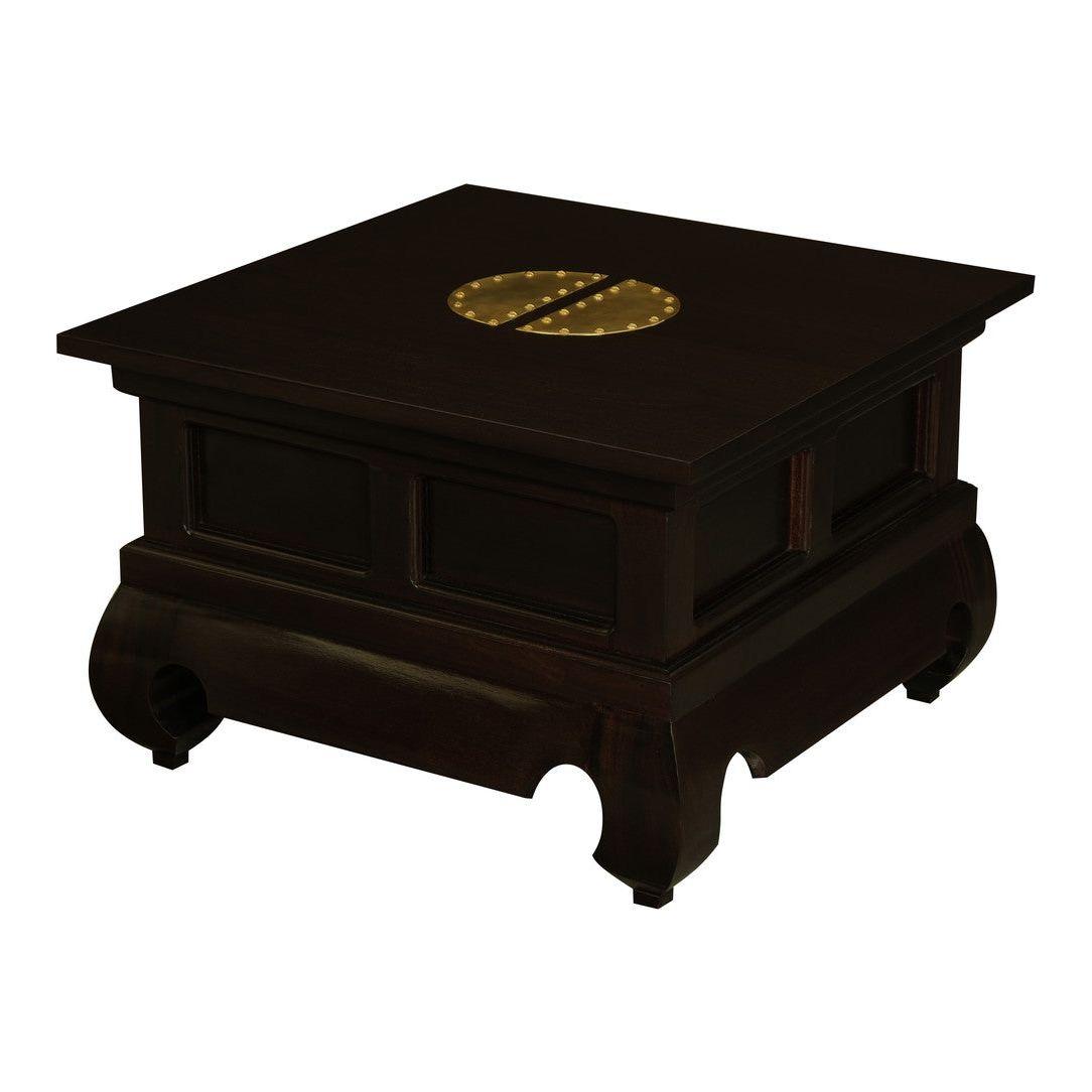 Dynasty Solid Mahogany Timber Lamp Table 60 x 60 cm  (Chocolate)