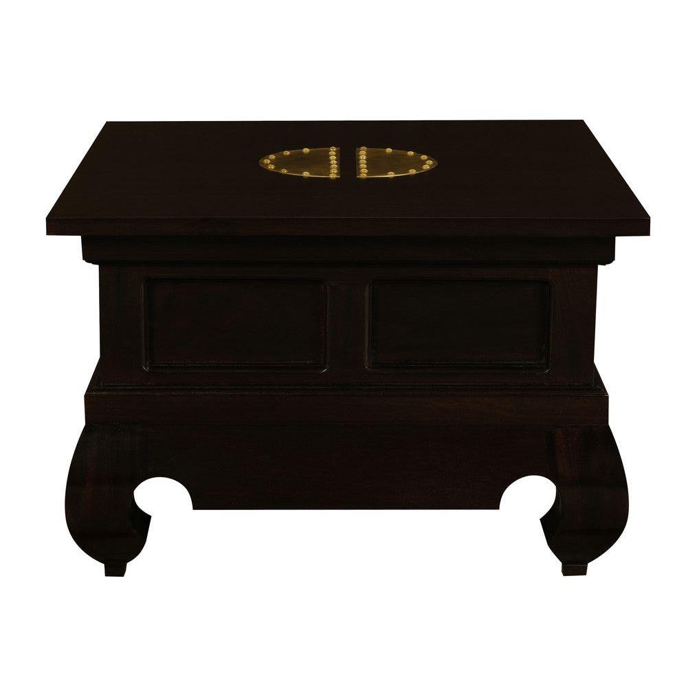 Dynasty Solid Mahogany Timber Lamp Table 60 x 60 cm  (Chocolate)