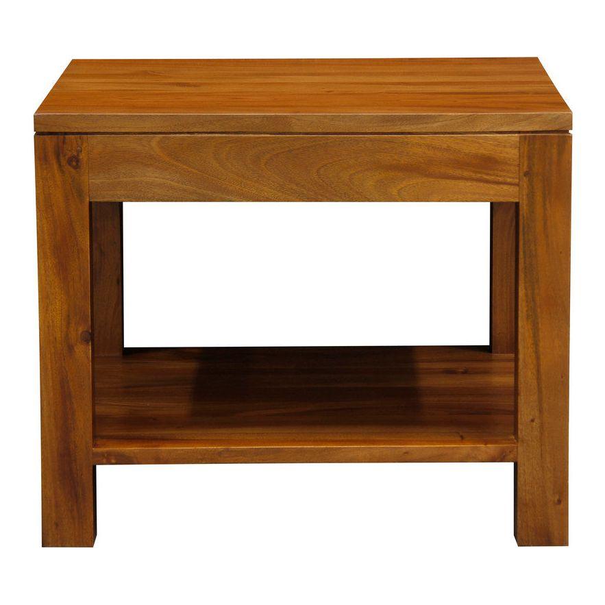 Amsterdam Solid Mahogany Timber Lamp Table 60 x 60 cm (Light Pecan)