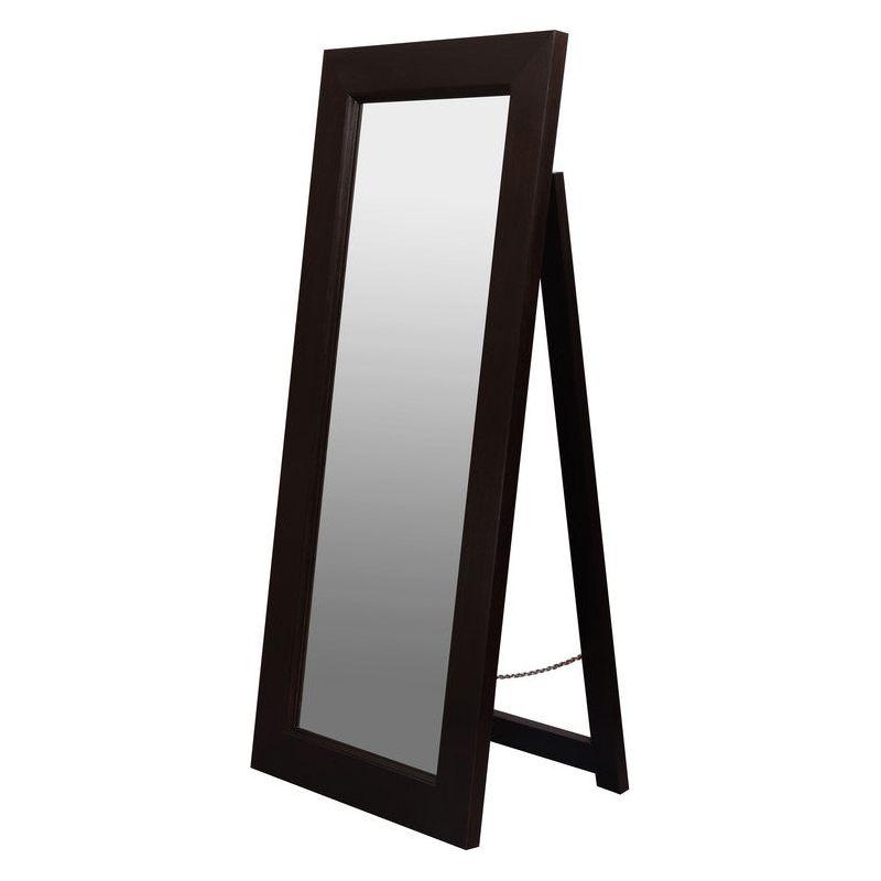 Toby Solid Mahogany Timber Standing Mirror (Chocolate)