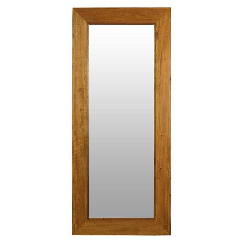 Manhattan Solid Timber Frame Wall Mirror - Light Pecan
