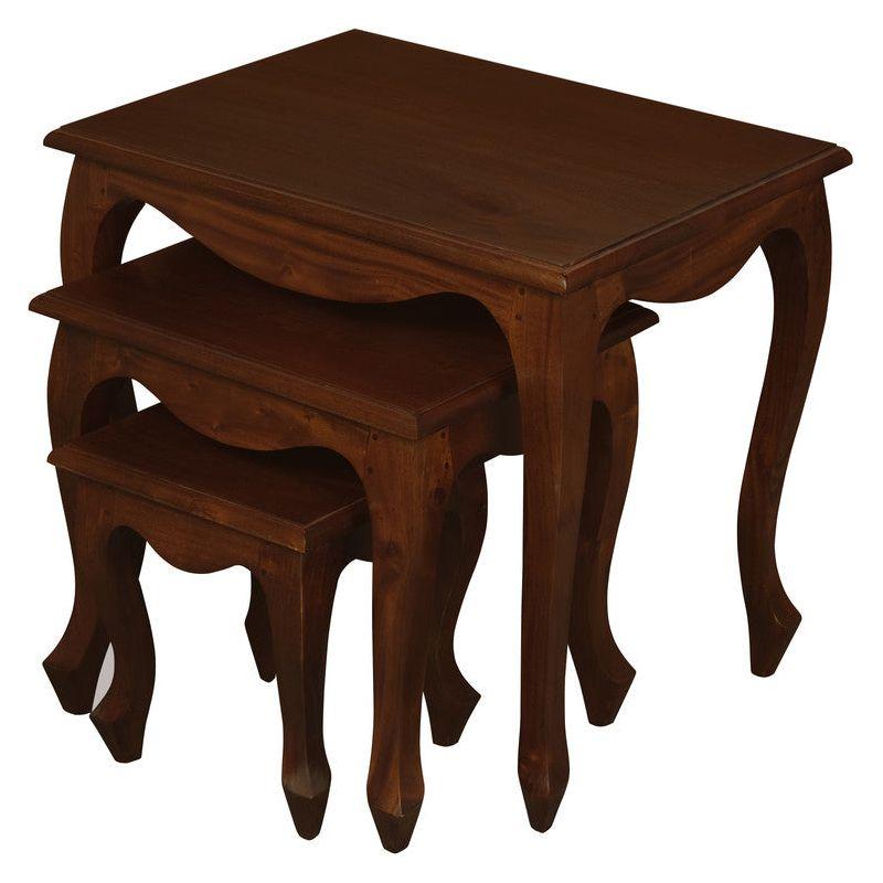 Queen Ann Nest of Table Set of 3 (Mahogany)