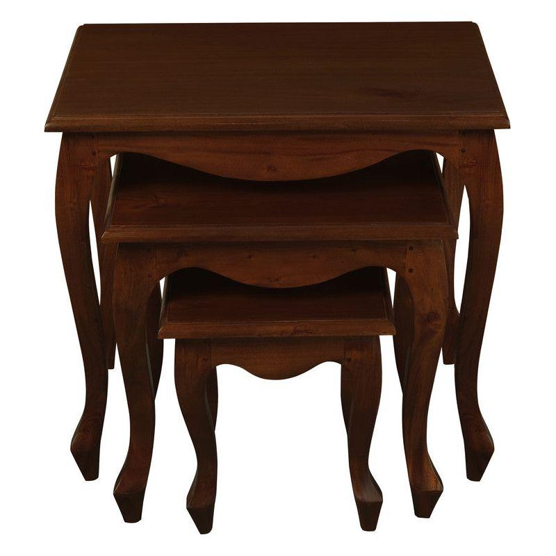 Queen Ann Nest of Table Set of 3 (Mahogany)