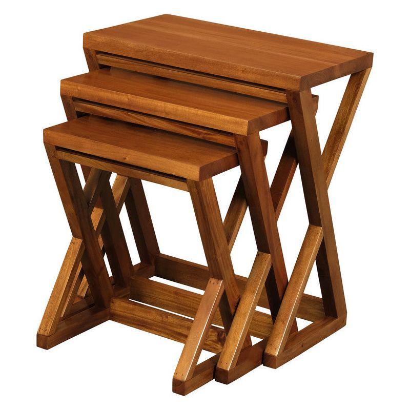 Manhattan Nest of Tables - Set of 3 (Light Pecan)